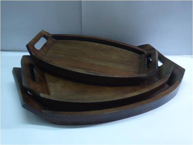 Wooden & Metal Tray (Item 616)