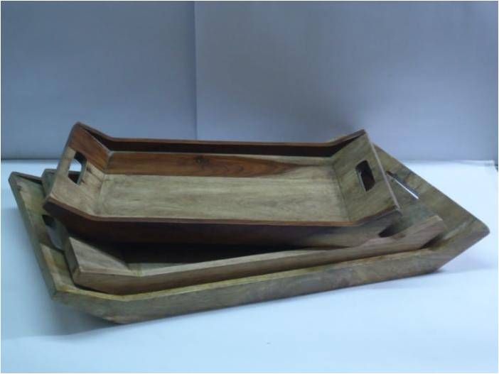 Wooden & Metal Tray (Item 617)