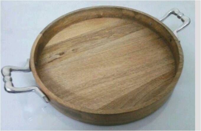 Wooden & Metal Tray (Item 618)