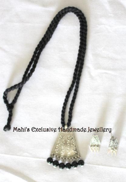 German Silver Rope Pendant Set 02
