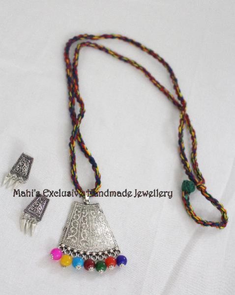 German Silver Rope Pendant Set 03