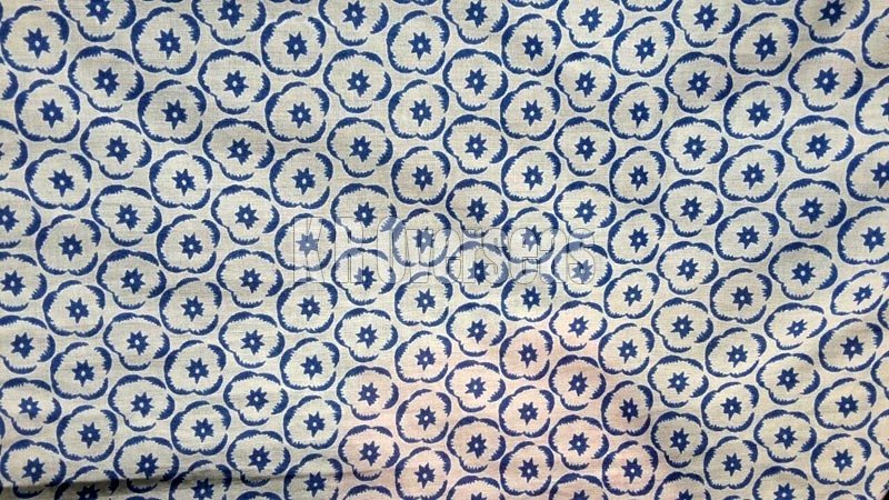 Iromono Blue Rivera Printed Cotton Fabric