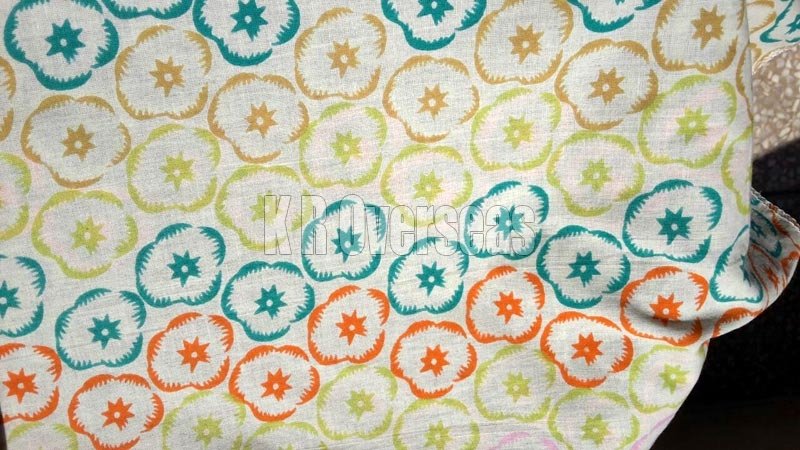 Iromono Lemon Green Printed Cotton Fabric