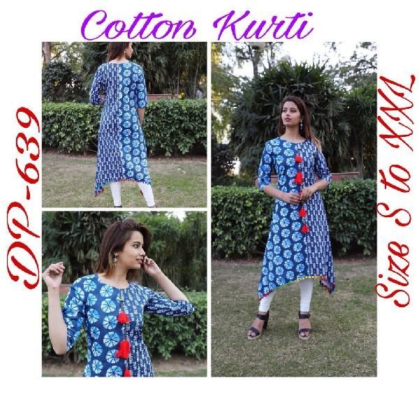 Ladies Indigo Print Cotton