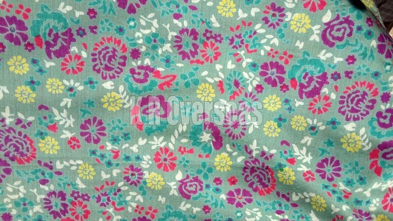 Zadie Pastel Green Printed Cotton Fabric
