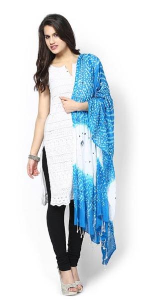 Bandhani Firoji White