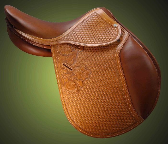 English Saddle Multipurpose Show Hand Tooled and Carved Saddle