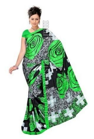 A - Raina Printed Fashion Crepe Saree - 380