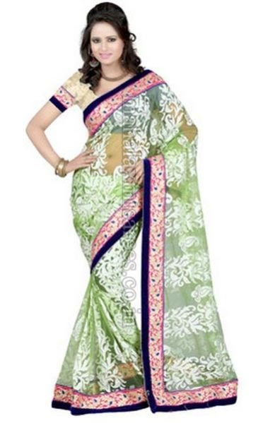 F - Ansu Fashion Self Design Fashion Brasso Sari - 989