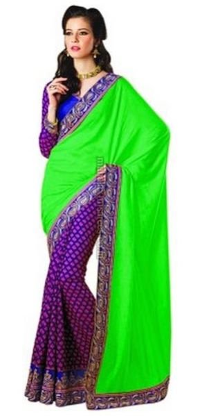 F - Dlines Printed Fashion Viscose, Cotton Sari - 1449