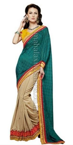 F - Dlines Self Design Fashion Viscose Sari - 1349