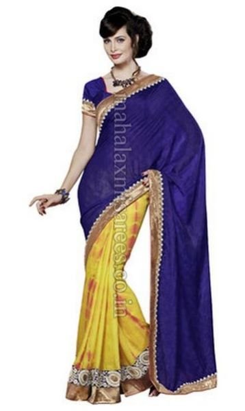 F - Dlines Self Design Printed Viscose Sari - 1429