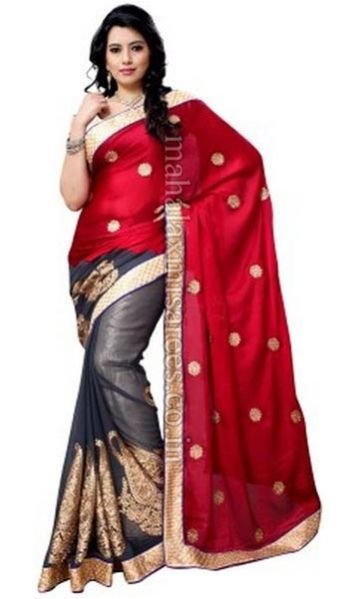 F - Four Seasons Self Design Fashion Satin Sari - 1349