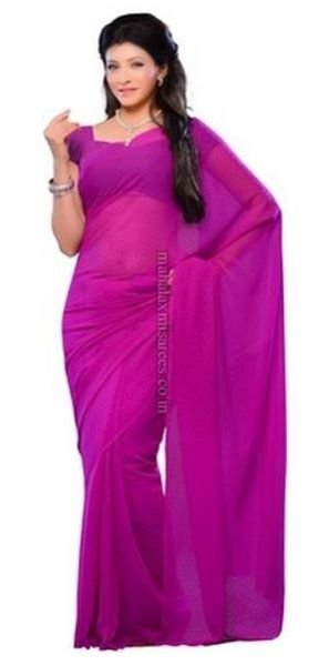 F - JTInternational Solid Fashion Jacquard Sari - 1349