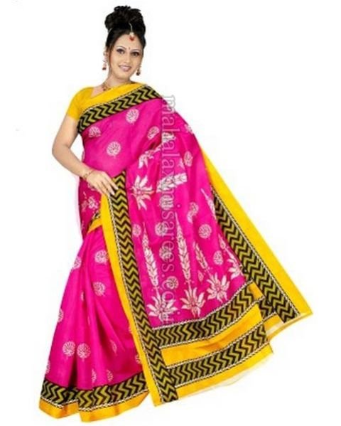 F - Parishi Geometric Print Fashion Art Silk Sari - 500