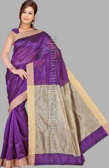 F - Pavechas Striped Banarasi Cotton Sari - 400