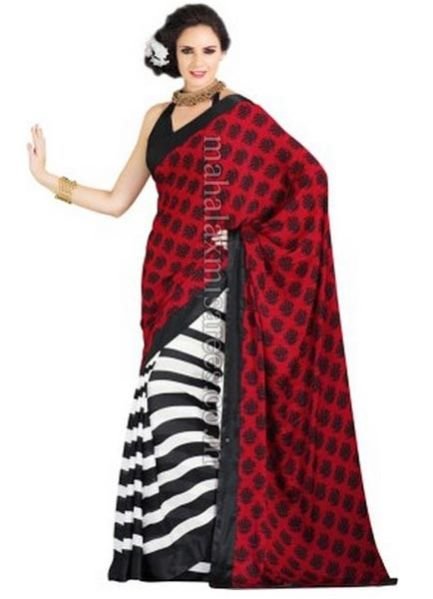 F - Rajpramila creature Self Design Fashion Satin, Cotton Sari - 1349