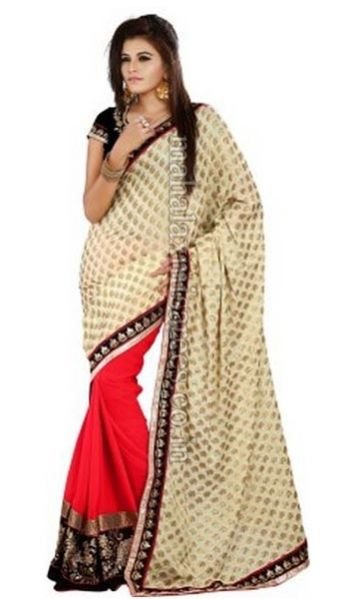 F - V Star Self Design Bollywood Viscose Sari - 1359
