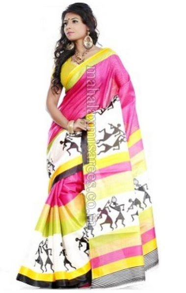 F - Varanga Printed Bhagalpuri Cotton Sari - 240