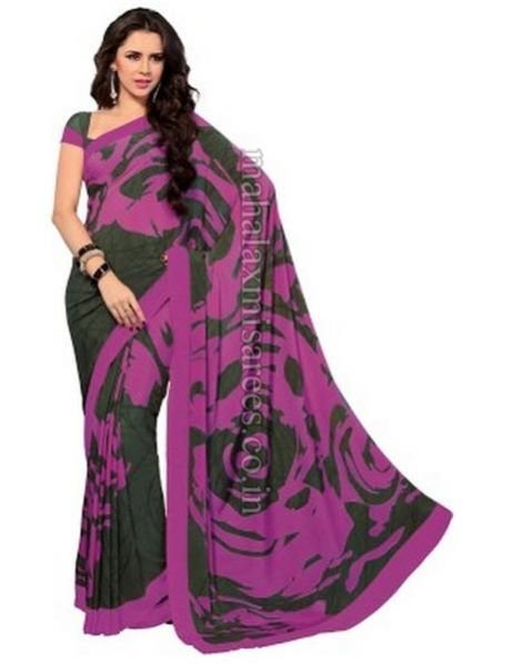 F - Vipul Printed Daily Wear Crepe Sari - 909 (2)
