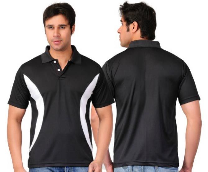 Dry Fit Black with White Patch T Shirts