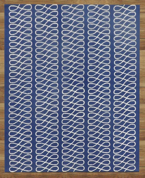 Damaru Royal Blue Woolen Carpets