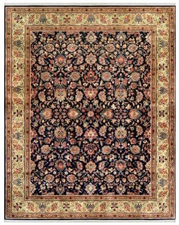 Keschamar Navy Green Hand Knotted Woolen Carpets