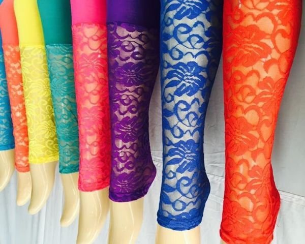 Ladies Organic Cotton Half Net Leggings 01