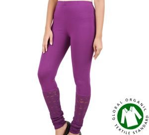 Ladies Organic Cotton Half Net Leggings 02