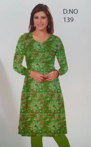 Ladies Full Sleeve Printed Cotton Kurti 02