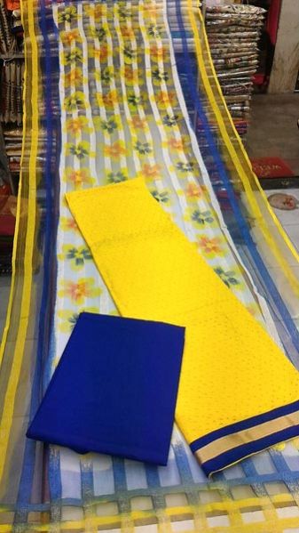 Cotton Top Cotton Bottom With Silk Dupatta 03