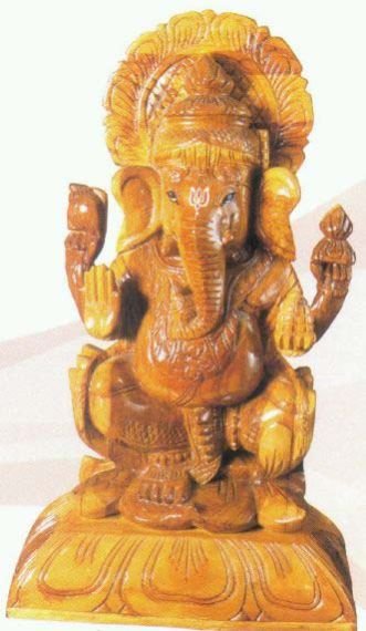 Wooden Ganesh Statue