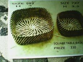 Cane Square Table Basket