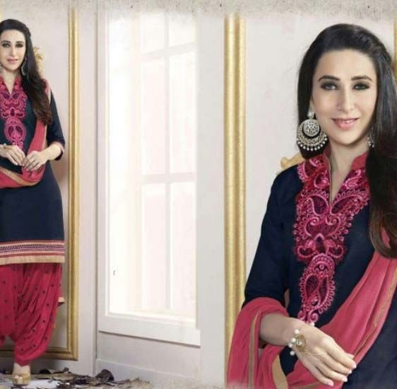 Pink & Red Dress Material