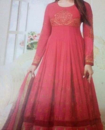 Red & Golden Anarkali Suit