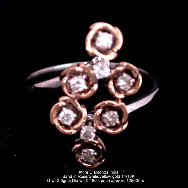 Ladies Rose Gold Diamond Rings(ATLR-N100)