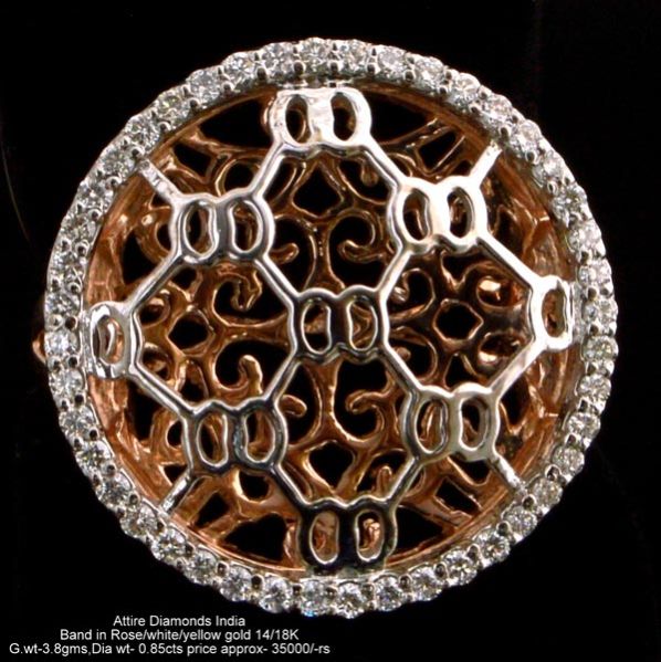 Ladies Rose Gold Diamond Rings(ATLR-TL09)