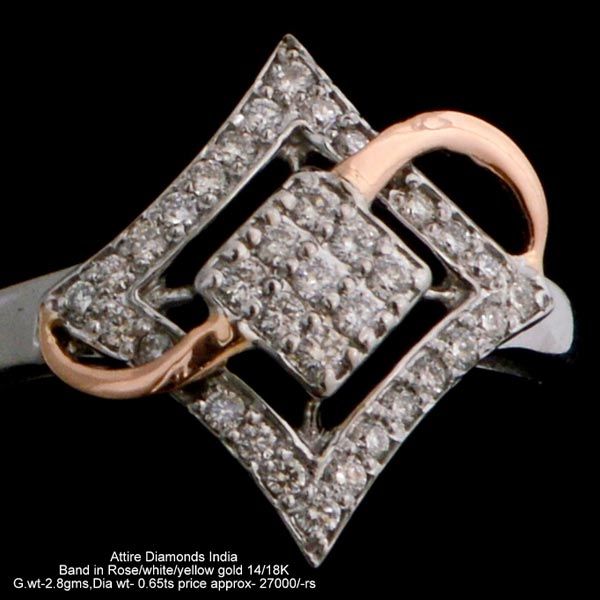 Ladies Rose Gold Diamond Rings(ATLR-TL10)