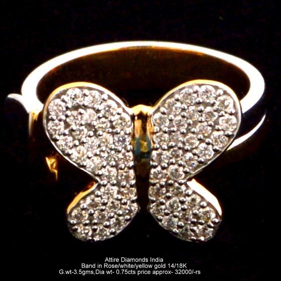 Ladies Rose Gold Diamond Rings(ATLR-TP507)