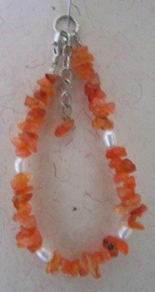 Bracelet Carnelian with Pearls