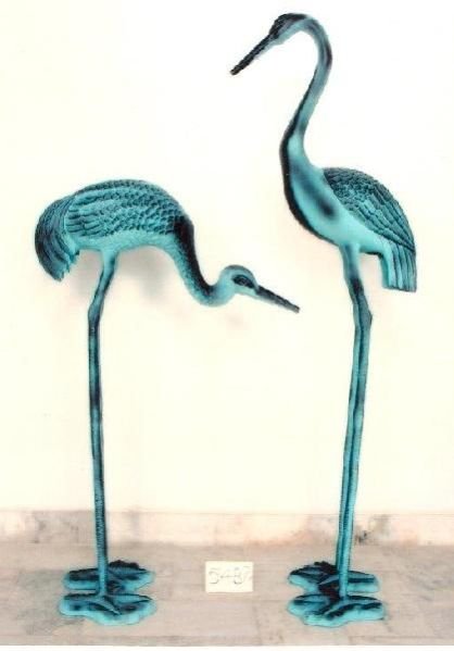 Metal Crane Statue (5487)