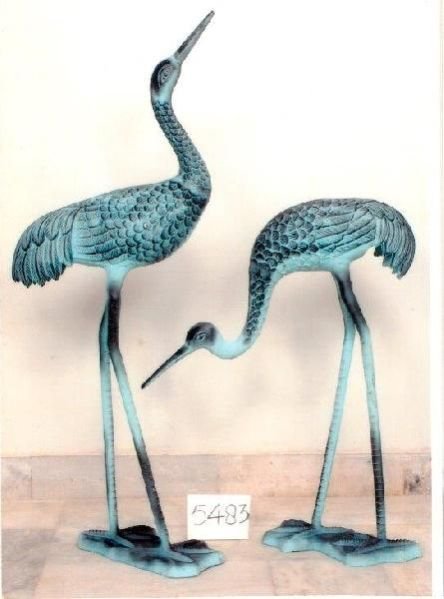 Metal Crane Statue (5483)