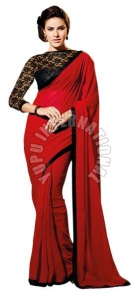 Manish Malhotra Designer Saree Spark Red