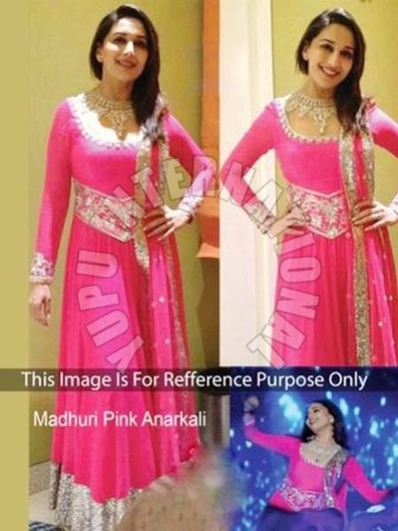Madhuri Pink Anarkali With Hand Work