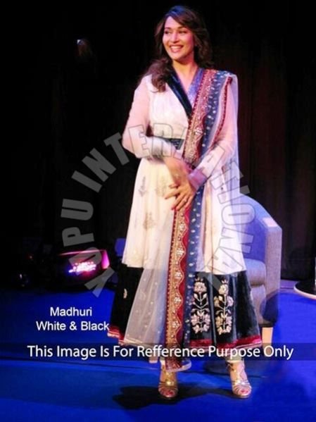 Madhuri White & BlacK Dress