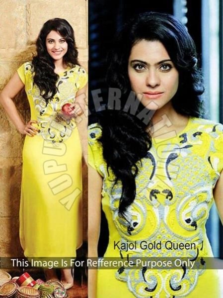 Kajal Gold Queen Kurti With Hand Work