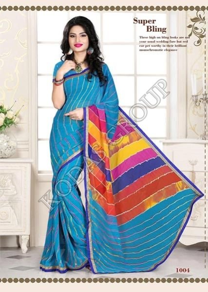 Half & Half Lehariya Saree