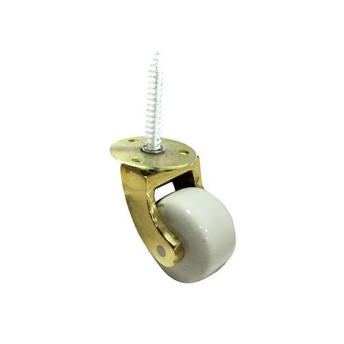 Polish Brass Gripneck castor with cerimic wheel