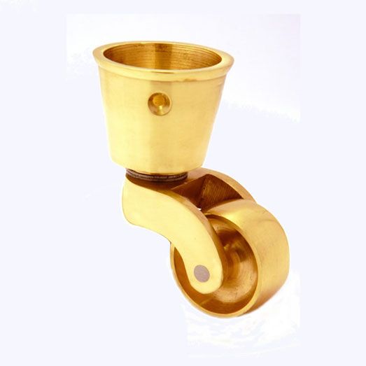 Round Cup Castor polish brass