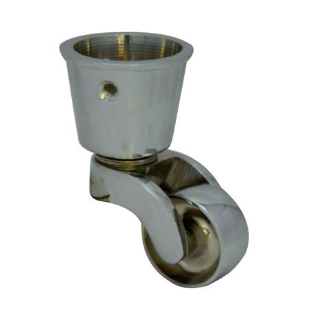 Round Cup Castor polish chrome